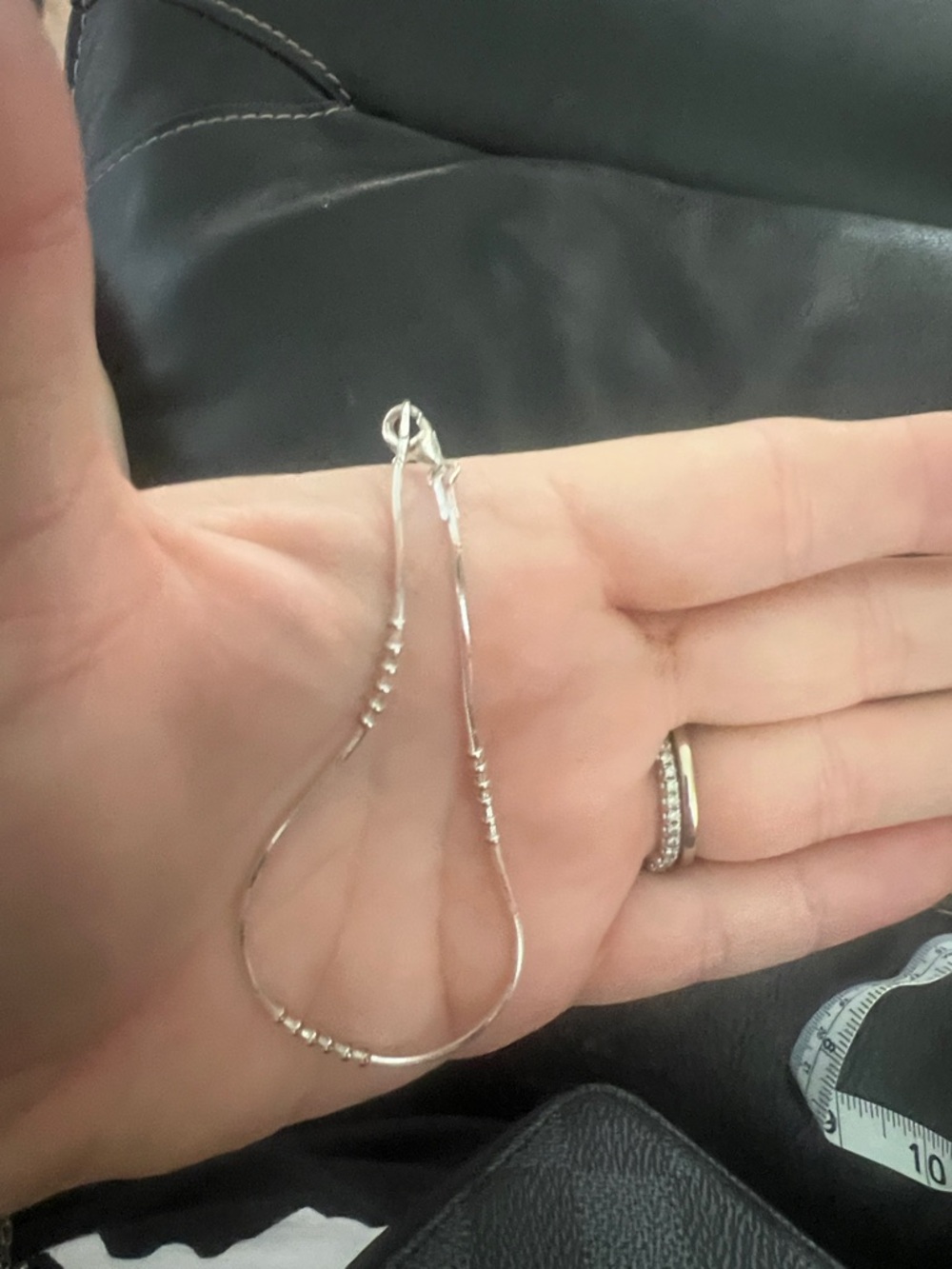 Delicate Silver-Tone Beaded Women's Bracelet